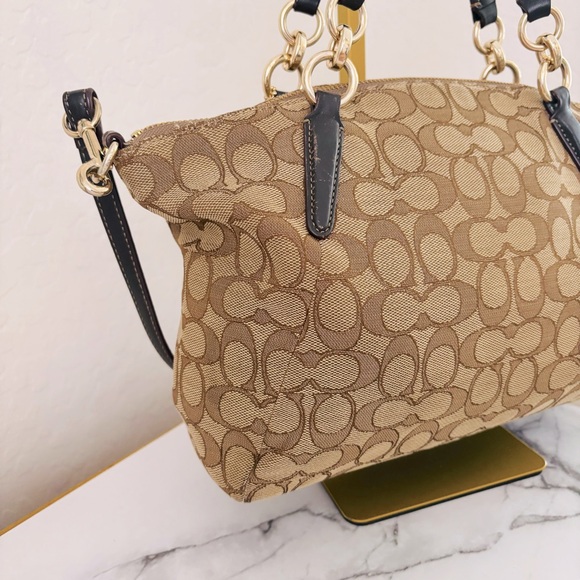 Coach Brown Signature Small Kelsey Satchel Tote Bag F36625 - Picture 6 of 13